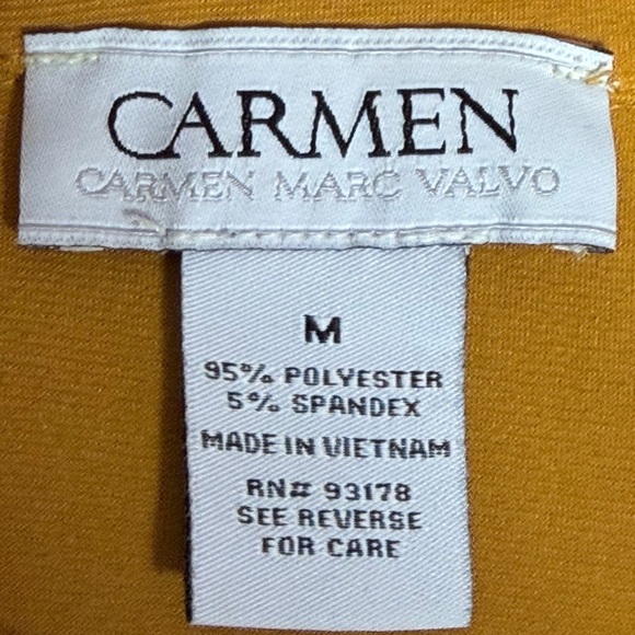 Carmen Marc Valvo Mustard Blouse Size Medium - Picture 2 of 8